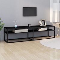vidaXL Tv-bänk svart 160x40x40,5 cm härdat glas