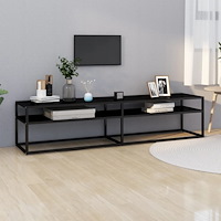 vidaXL Tv-bänk svart 180x40x40,5 cm härdat glas