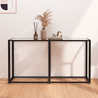 vidaXL Konsolbord transparent 140x35x75,5 cm härdat glas