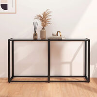 vidaXL Konsolbord transparent 140x35x75,5 cm härdat glas