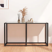 vidaXL Konsolbord vit marmor 140x35x75,5 cm härdat glas