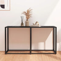 vidaXL Konsolbord svart marmor 140x35x75,5 cm härdat glas