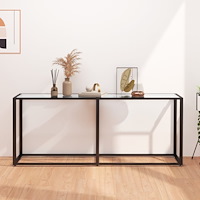 vidaXL Konsolbord transparent 180x35x75,5 cm härdat glas