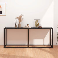 vidaXL Konsolbord svart 180x35x75,5 cm härdat glas