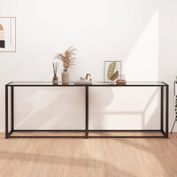 vidaXL Konsolbord transparent 220x35x75,5 cm härdat glas