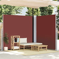 vidaXL Infällbar sidomarkis 200x600 cm brun