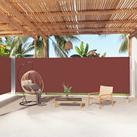 vidaXL Infällbar sidomarkis brun 200x1000 cm