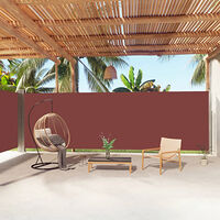vidaXL Infällbar sidomarkis brun 200x1000 cm