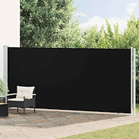 vidaXL Infällbar sidomarkis 180x614 cm svart