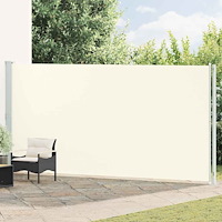 vidaXL Infällbar sidomarkis 200x614 cm gräddvit