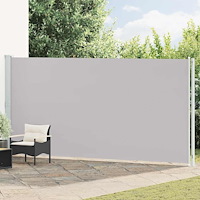 vidaXL Infällbar sidomarkis 200x614 cm grå