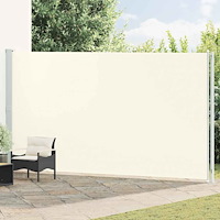 vidaXL Infällbar sidomarkis 220x614 cm gräddvit