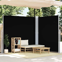 vidaXL Infällbar sidomarkis 220x600 cm svart