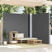 vidaXL Infällbar sidomarkis 220x600 cm antracit
