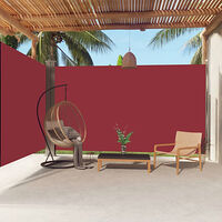 vidaXL Infällbar sidomarkis 220x600 cm röd