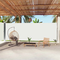 vidaXL Infällbar sidomarkis gräddvit 220x1000 cm