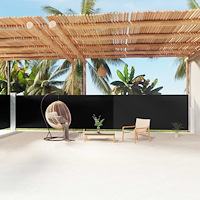 vidaXL Infällbar sidomarkis svart 160x1200 cm