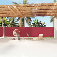 vidaXL Infällbar sidomarkis röd 160x1200 cm