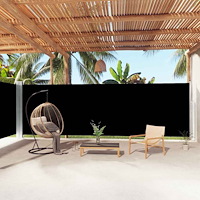 vidaXL Infällbar sidomarkis svart 200x1000 cm