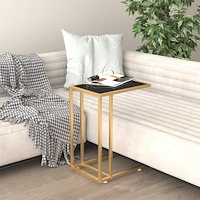 vidaXL Sidobord till datorbord svart 50x35x65 cm härdat glas