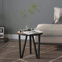 vidaXL Tebord svart och gul Ø35 cm MDF