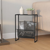 vidaXL Tidningsställ svart 35x15x45 cm stål
