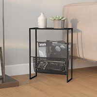 vidaXL Tidningsställ svart 35x15x45 cm stål