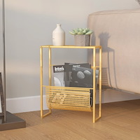 vidaXL Tidningsställ guld 35x15x45 cm stål