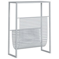 vidaXL Tidningsställ silver 35x15x45 cm stål