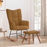 vidaXL Gungstol med pall brun sammet