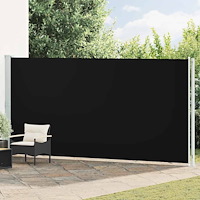 vidaXL Infällbar sidomarkis 200x614 cm svart