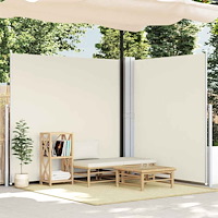 vidaXL Infällbar sidomarkis 200x600 cm gräddvit