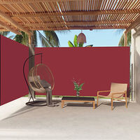 vidaXL Infällbar sidomarkis 200x600 cm röd