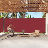 vidaXL Infällbar sidomarkis röd 220x1000 cm