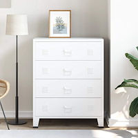 vidaXL Byrå industriell vit 78x40x93 cm metall