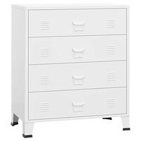 vidaXL Byrå industriell vit 78x40x93 cm metall