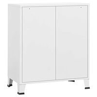 vidaXL Byrå industriell vit 78x40x93 cm metall