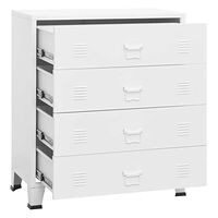 vidaXL Byrå industriell vit 78x40x93 cm metall