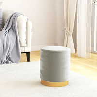 vidaXL Rund förvaringspall ljusgrå sammet 31 x 37 cm