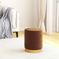 vidaXL Rund förvaringspall brun sammet 31 x 37 cm