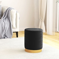 vidaXL Rund förvaringspall svart sammet 31 x 37 cm