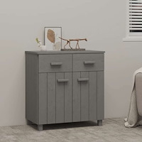 vidaXL Byrå HAMAR ljusgrå 79x40x80 cm massiv furu