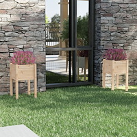vidaXL Odlingslådor 2 st 40x40x70 cm massiv furu