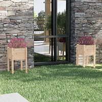 vidaXL Odlingslådor 2 st 40x40x70 cm massiv furu