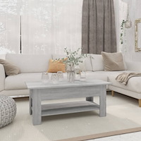 vidaXL Soffbord grå sonoma-ek 102x55x42 cm konstruerat trä