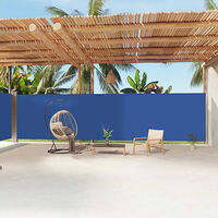 vidaXL Infällbar sidomarkis 200x1200 cm blå