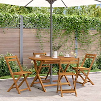 vidaXL Hopfällbart trädgårdsbord 110 cm massivt akaciaträ