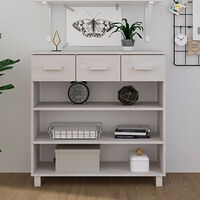 vidaXL Konsolbord HAMAR vit 90x35x90 cm massiv furu
