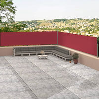 vidaXL Infällbar sidomarkis röd 117x1200 cm