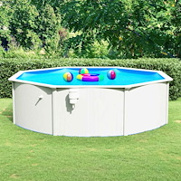 vidaXL Pool med stålväggar 460x120 cm vit